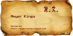 Meyer Kinga névjegykártya